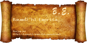 Baumöhl Emerita névjegykártya